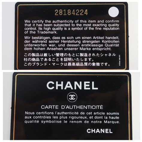 authentic chanel card.